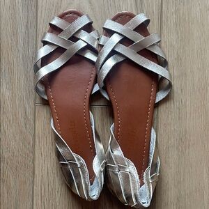 Accessorize Metallic Silver Women's Flats